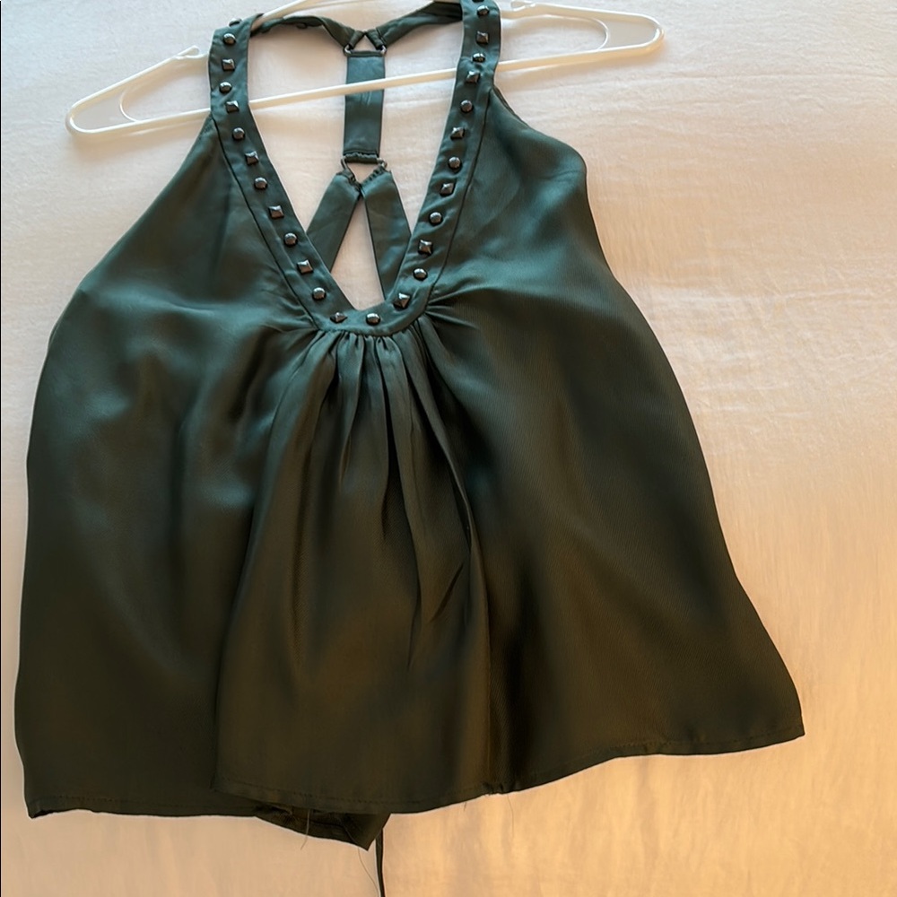 Elegant Green Sleeveless Top